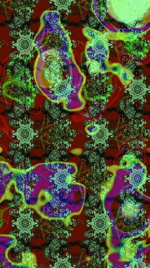 Tekstil, kumaş, kapaklar, duvar kağıtları, baskı, naylon, koleksiyon defteri, örgü, dekupaj için güzel bir eskiz. Küçük yeşil ve kırmızı renkte güzel bir besin torbası deseni, çiçekler. Millefleurlar.