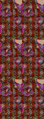 Vadinin çiçekleri kahverengi ve kırmızı renklerde. Raster çiçek desenleri çiziyor..