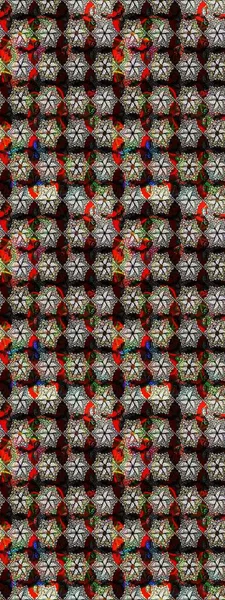 1950-1960 motifleri. Siyah ve kahverengi üzerine siyah ve kahverengi. El çizimi çiçek unsurları olan soyut çizim raster deseni. Çiçekli ipek eşarp. Retro tekstil tasarım koleksiyonu.