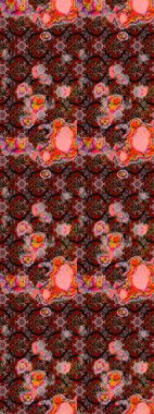 Kahverengi ve pembe renkte kahverengi ve pembe papatya deseni. Kahverengi ve pembe renklerde. Raster illüstrasyonu.