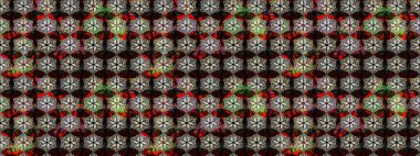 Hediye ambalaj kağıdı, tebrik kartları, posterler ve pankart tasarımı. Raster düz çiçek çizim deseni. Siyah ve kahverengi renkte çiçekler.