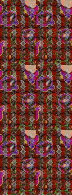 Vadinin çiçekleri kahverengi ve kırmızı renklerde. Raster çiçek desenleri çiziyor..