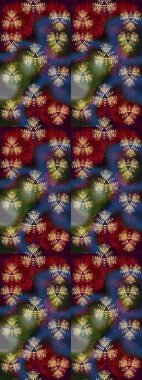 Raster illustration. Flowers on brown and red colors. Tropical seamless floral pattern.