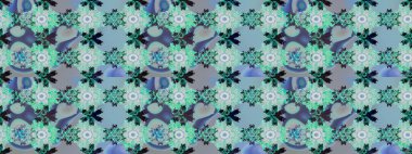 Çiçek desenli eskiz. Gömlek baskısı için çiçek boyası. Mavi ve nötr renkte çiçekler.