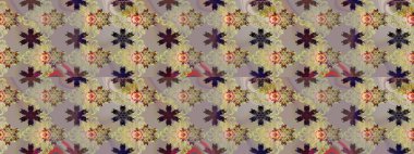 Eskiz geçmişi. Raster illüstrasyonu. Renkli desenli eskiz deseni, gri ve bej çiçekler ve dekoratif elementler. Kumaş, tekstil, duvar kağıdı baskısı için. Antika retro tarzı.