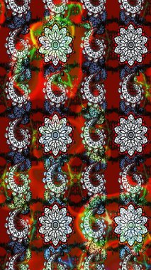 Raster resim. Çiçek desenli çiçek ve yaprakları ile. Sevimli küçük çiçek desenle.