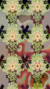 Kusursuz bir arka plan modeli. Suluboya, elle çizilmiş. Vadinin çiçekleri tarafsız ve gri renklerde. Raster - stok.