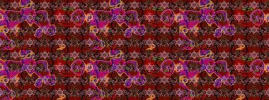 Raster - stok. Vadinin çiçekleri kahverengi ve kırmızı renklerde. Suluboya, elle çizilmiş. Taslak arkaplan deseni.