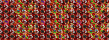 Raster suluboya çiçek deseni, narin çiçekler, kırmızı ve siyah çiçekler, tebrik kartı şablonu. Raster Güzel kumaş deseni.