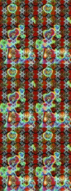 Kahverengi ve yeşil renkli çiçekler. Renkli Yaz Temalı eskiz kalıbı. Raster illüstrasyonundaki çiçek desenli çizim. Düz Çiçek Elementleri Tasarımı.