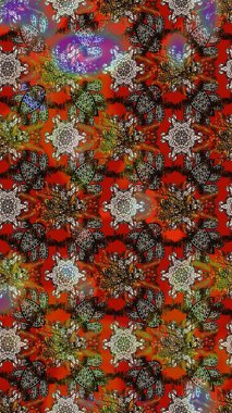 Tropik çiçekler. Gömlek, arka plan modelini çiz. Kahverengi ve gri renkte çiçekler.