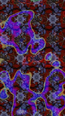 Sevimli çiçek raster deseni. Düz Çiçek Elementleri Tasarımı. Mor ve kahverengi renkte çiçekler. Renk Bahar Teması eskiz şablonu.