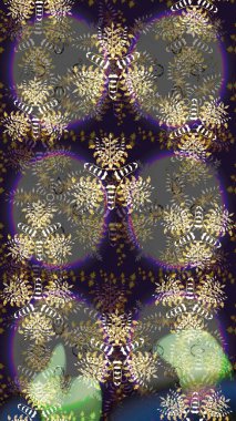 Gri ve kahverengi renkli çiçekler. Çiçekli karalama şeklinde Raster çiçek deseni. Yumuşak, bahar çiçekli arka plan.