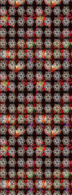 Siyah ve kahverengi renkte çiçekler. Raster düz çiçek çizim deseni. Tasarım hediye paketi, tebrik kartları, posterler ve afiş tasarımı.