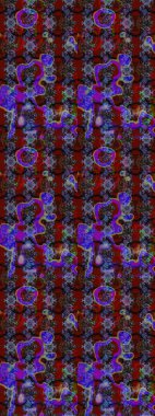 Renkli Bahar Teması eskiz kalıbı. Kırmızı ve kahverengi renkte çiçekler. Düz Çiçek Elementleri Tasarımı. Sevimli çiçek raster deseni.