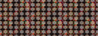 Çiçek deseni. Düz Çiçek Elementleri Tasarımı. Raster illüstrasyonu. Chichi 'nin kumaş kalıbını çiz. Renkli Bahar Teması çizim şablonu.