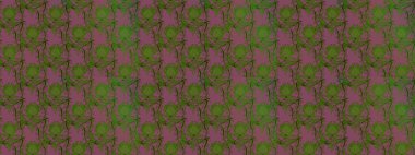 Flowers on green and purple colors. Cute floral elements. Sketch. Raster illustration.