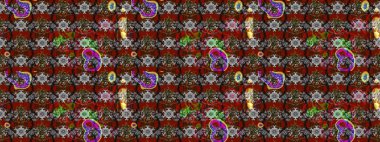 Gri ve kırmızı renkte çiçekler. Sevimli çiçek raster deseni. Düz Çiçek Elementleri Tasarımı. Renkli Yaz Teması çizim şablonu.