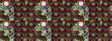 Çiçekler. Vadinin çiçekleri kahverengi ve gri renklerde. Soyut etnik raster çizim kalıbı.