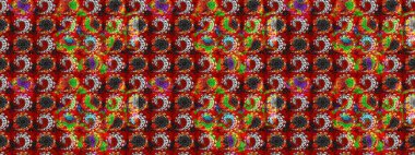 Raster suluboya çiçek deseni, narin çiçekler, kırmızı ve siyah çiçekler, tebrik kartı şablonu. Raster Güzel kumaş deseni.