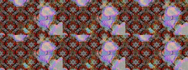 Renkli Bahar Teması eskiz kalıbı. Düz Çiçek Elementleri Tasarımı. Süslü kumaş deseni. Raster illüstrasyonunda çiçek deseni çizimi.