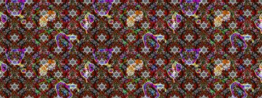 Tekstil, tebrik kartı, boyama kitabı, telefon kılıfı baskısı için kullanılabilir. Raster Henna dövme stili. Kızılderili desenli desenli desenli şal deseni. Etnik Mandala süsü.