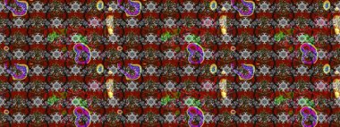 Gri ve kırmızı renkte çiçekler. Sevimli çiçek raster deseni. Düz Çiçek Elementleri Tasarımı. Renkli Yaz Teması çizim şablonu.