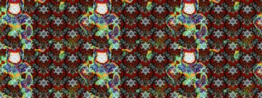 Çiçekler. Vadinin çiçekleri kahverengi ve gri renklerde. Soyut etnik raster çizim kalıbı.