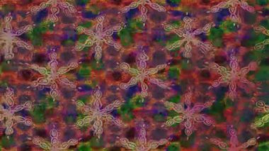 Renkli unsurlarla hareketli arka plan görüntüleri. Çiçekler. Eski model. Bayrak tarzı. Video kaydı. Şablon. Döngü. Kusursuz.. 