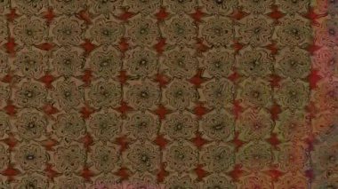 Renkli unsurlarla hareketli arka plan görüntüleri. Çiçekler. Eski model. Bayrak tarzı. Video kaydı. Şablon. Döngü. Kusursuz.