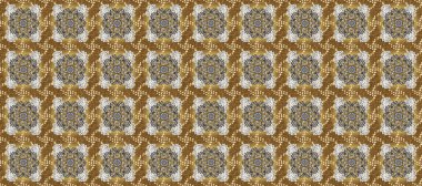 Damask seamless repeating background. Golden element on brown and gray colors. Gold Wallpaper on texture background. Gold floral ornament in baroque style.