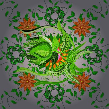 Botanik kusursuz desen. Raster deseni. Suluboya etkisi. Organik elementler.