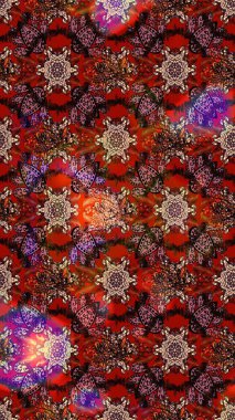 Eski moda arka plan. Raster illüstrasyonu. Güzel, parlak, pürüzsüz kumaş, tuval. Kıvırcık, parlak örgü. Çiçek çelengi. Desen, çizim, çiçek sınırı..