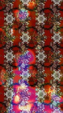 Sanat ilham verici ve kırmızı stil çiçekler ve arka plan bırakır. Kahverengi ve kırmızı el çizimi desen. Karalama çiçekleri çizim kalıbı. Raster deseni.