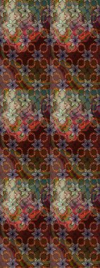 Paket kağıdı için en iyisi. Doğal kozmetik ürünleri, parfüm, çiçekçi dükkanı için bahar ihalesi tasarımı. Karşılama ya da düğün geçmişi olarak kullanılabilir. Kahverengi ve yeşil lale çiçekleriyle Raster eskiz deseni.