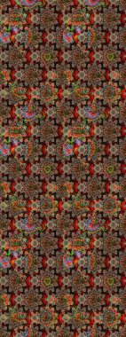 Düz Çiçek Elementleri Tasarımı. Raster illüstrasyonundaki çiçek desenli çizim. Renkli Bahar Teması eskiz kalıbı. Kahverengi ve bej renkli çiçekler.