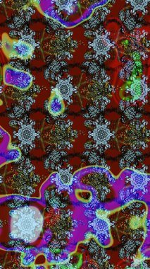 Kırmızı ve kahverengi renkler üzerine çiçek desenli eskiz, el yapımı papatyalar, papatyalar. Tekrar eden çiçek arkaplanı, zarif kırmızı ve kahverengi çiçek duvar kağıdı.