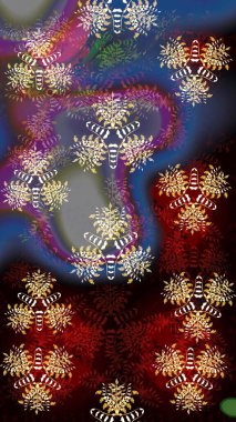 Siyah ve kahverengi renkli şirin çiçekler. Raster illüstrasyonu. Moda baskısı, albüm, ambalaj kağıdı ve duvar kağıdı için zarif dekoratif süslemeler. Küçük çiçekli basit bir çiçek çizimi..