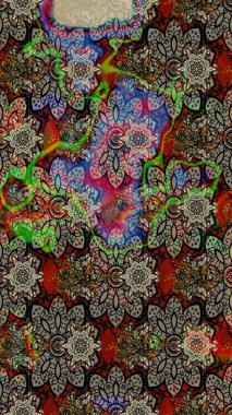 Güzel kumaş deseni. Raster çiçekli arka plan. Düz Çiçek Elementleri Tasarımı. Renkli Yaz Temalı eskiz kalıbı. Yazdır. Güzel çizim şekli..