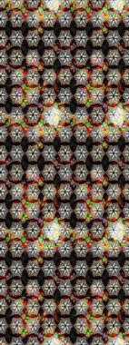 Renkli Bahar Teması eskiz kalıbı. Raster illüstrasyonundaki çiçek desenli çizim. Siyah ve gri renkli çiçekler. Düz Çiçek Elementleri Tasarımı.