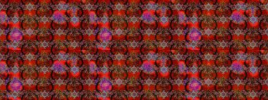 Kahverengi ve kırmızı renkte çiçekler. Çiçek süslemeli çizim deseni. Raster illüstrasyonu.