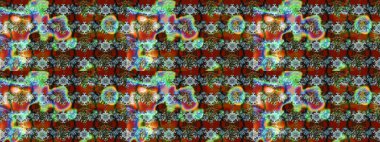 Parlak renkli çiçekleri olan ve kahverengi ve yeşil renkli yaprakları olan harika bir çiçek deseni. Halk tarzı. Moda baskıları için zarif bir şablon. Modern çiçek arkaplanı.