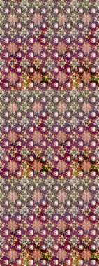 Kahverengi ve bej renkli çiçekler. Raster illüstrasyonunda çiçek deseni çizimi.