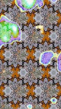 Küçük çiçekteki sevimli çiçek deseni. Robot resim. Raster illüstrasyonu.