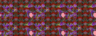 Raster illüstrasyonu. Kibar, bahar çiçekleri kırmızı ve kahverengi renklerde. Raster çiçek desenli ve çiçekli..