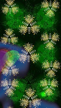 Raster geleneksel halk çiçekleri, tekstil tasarımı için yeşil ve mavi renkli. Çiçeksiz desenli nakış işlemeli gelincikler ve vadi zambaklarıyla.