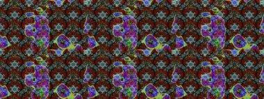 Raster deseni. Botanik çizim kalıbı. Suluboya etkisi. Organik elementler.