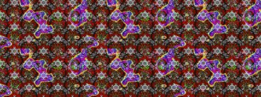 Raster illüstrasyonu. Dekorasyon ve tasarım için güzel bir desen. Moda baskısı. Çiçeğin suluboya çizimlerinin mükemmel deseni. Eski model. Suluboya çizim deseni.