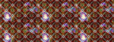 Tekstil tasarımı için kırmızı ve kahverengi renkli geleneksel halk çiçekleri buketi. Üzerinde gelincikler ve vadi zambakları olan renkli çiçek desenli nakış..