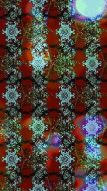 Parlak çiçekli kahverengi ve kırmızı renkler üzerine soyut çizim deseni. Küçük çiçekte hoş bir çiçek deseni var. Çiçek elementli zarif raster dokusu..